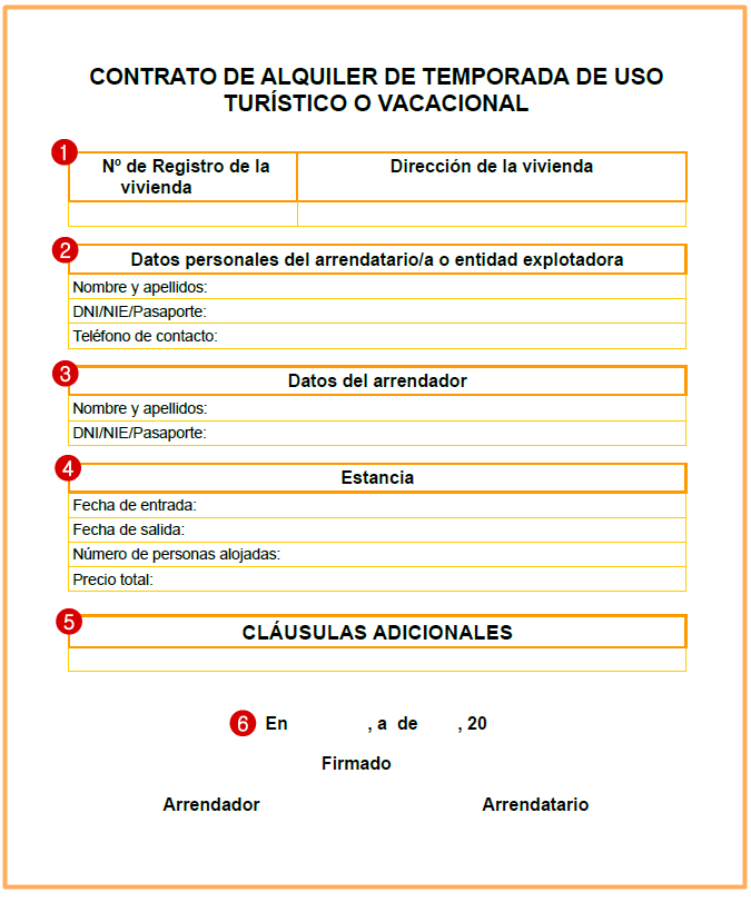 contrato de alquiler turístico en Andalucía